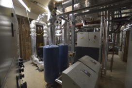 The Energy Centre in the basement of Blackfriars Circus. This Energy Centre was the largest our mechanical team had installed to date in 2017.