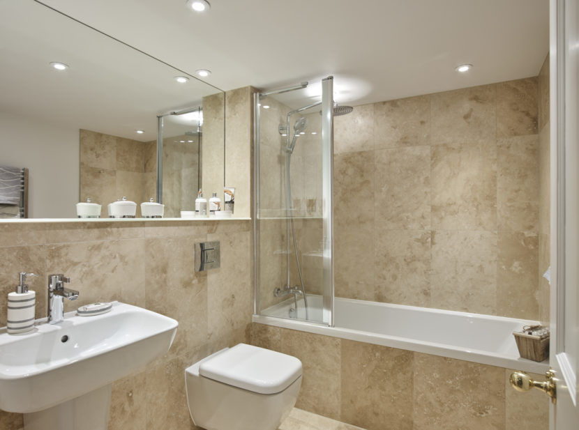 A bathroom installed by the Mechanical team at Logistical Building Services (Electrical) at King Edward VII Estate, Midhurst.