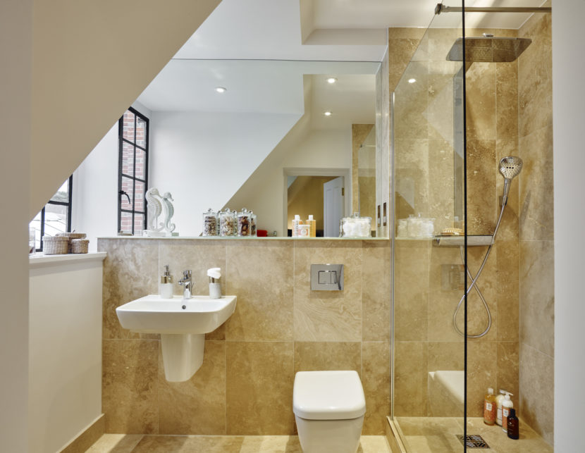 A shower room installed by the Mechanical Team from Logistical Building Services (Electrical) at King Edward VII Estate, Midhurst.